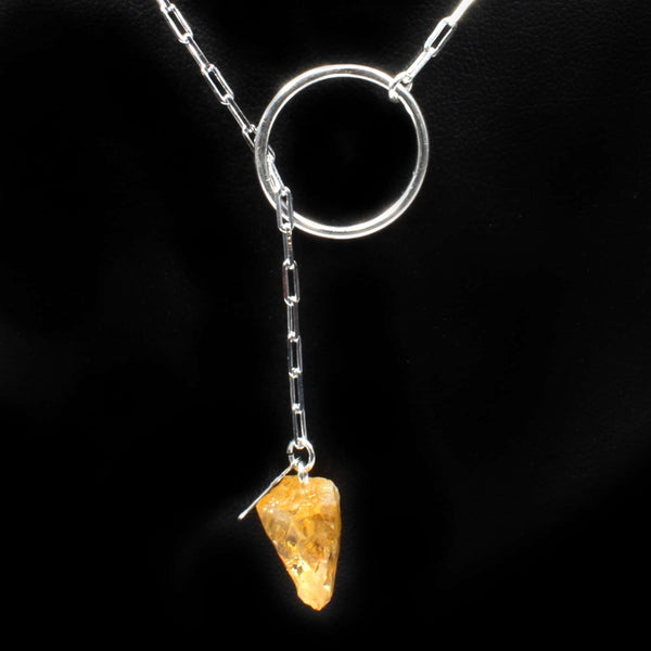 Citrine Eternity Necklace - Silver