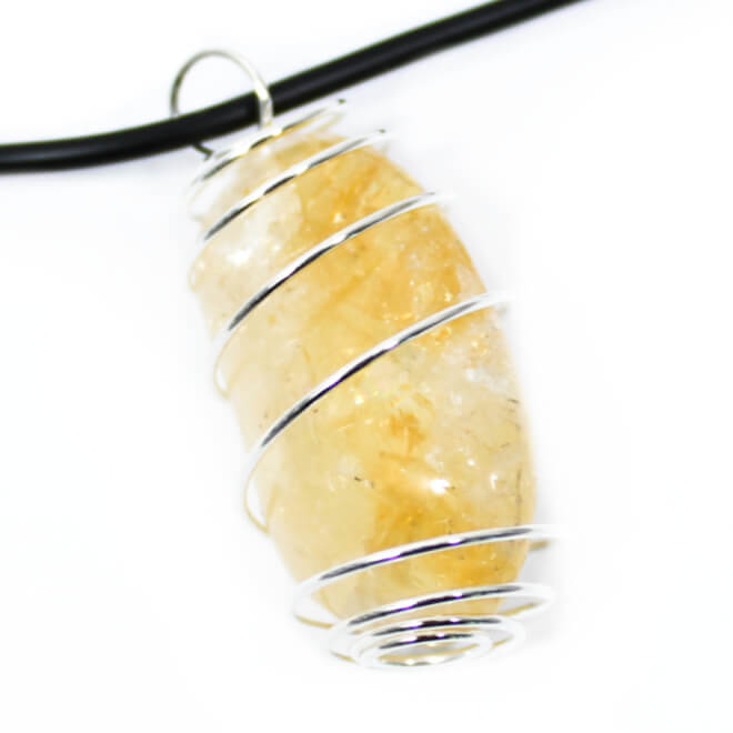 Citrine Wire Wrapped Necklace