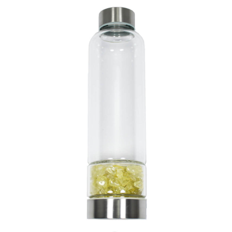 Glass Crystal Water Bottle - Citrine for Optimism and Abundance