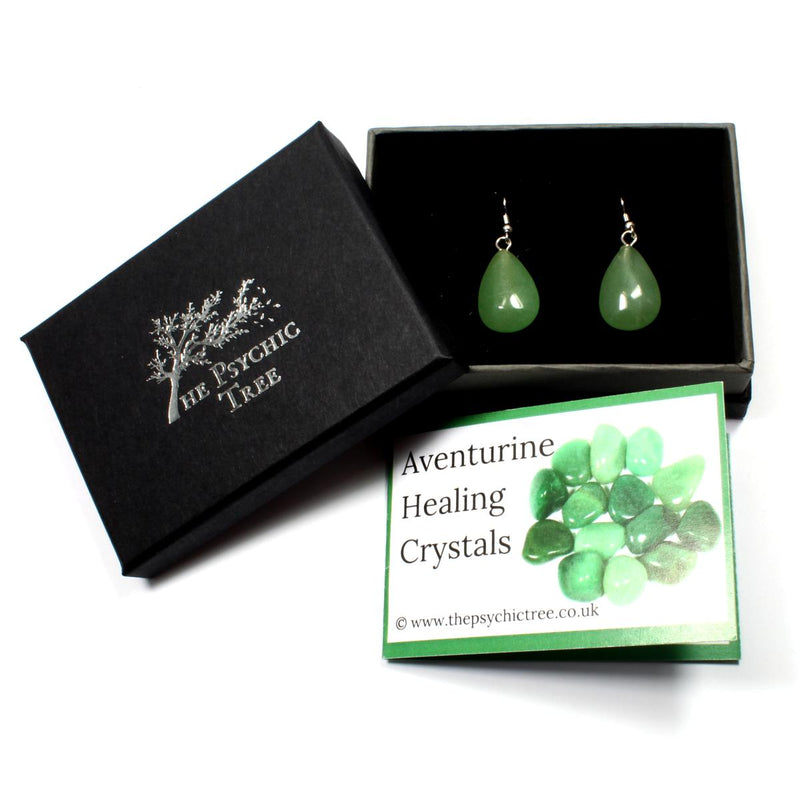 Green Aventurine Teardrop Earrings