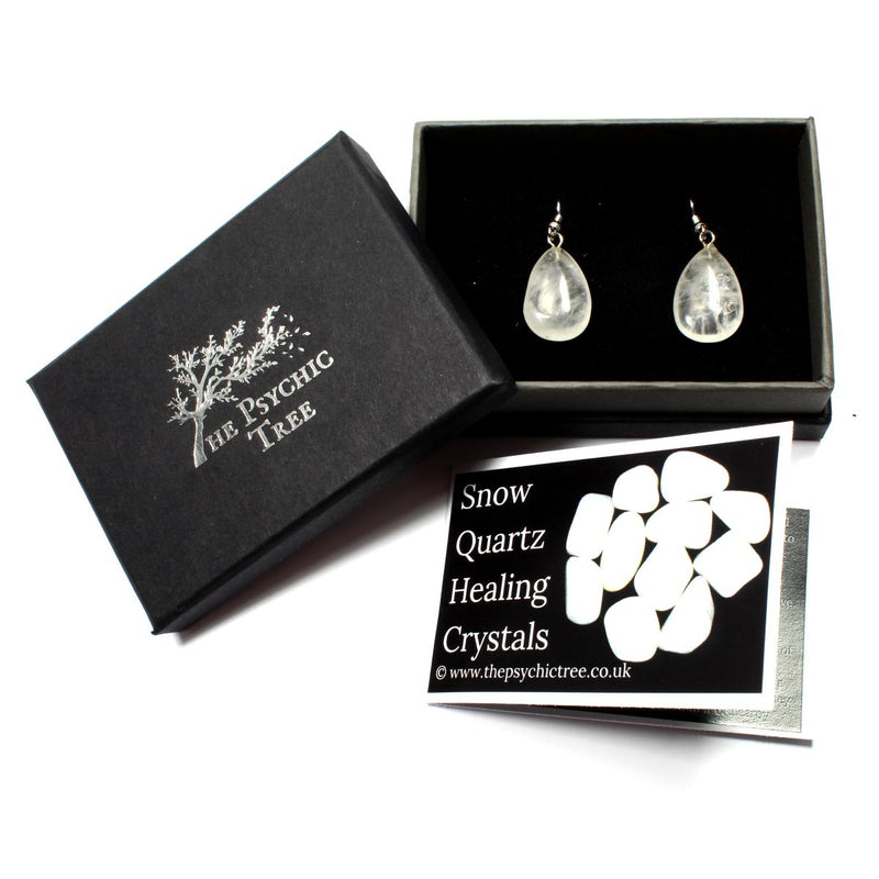 Snow Quartz Teardrop Earrings