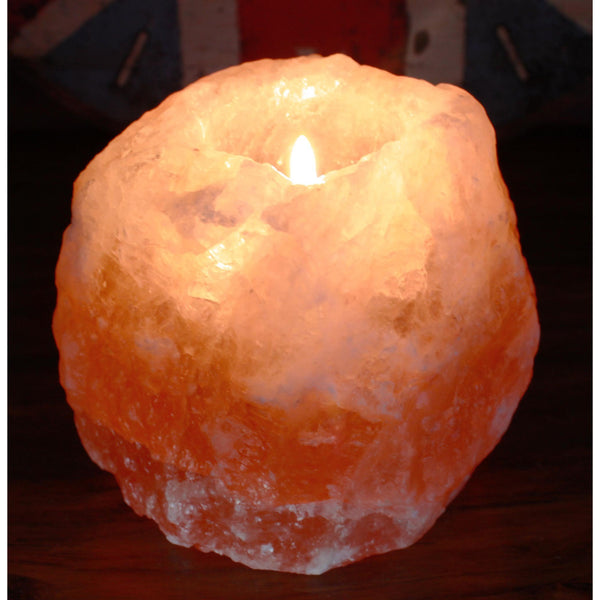 Natural Candle Salt Lamp - 1 Hole