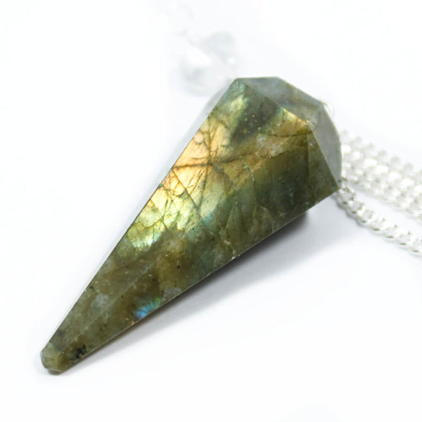 Labradorite Faceted Cone Pendulum