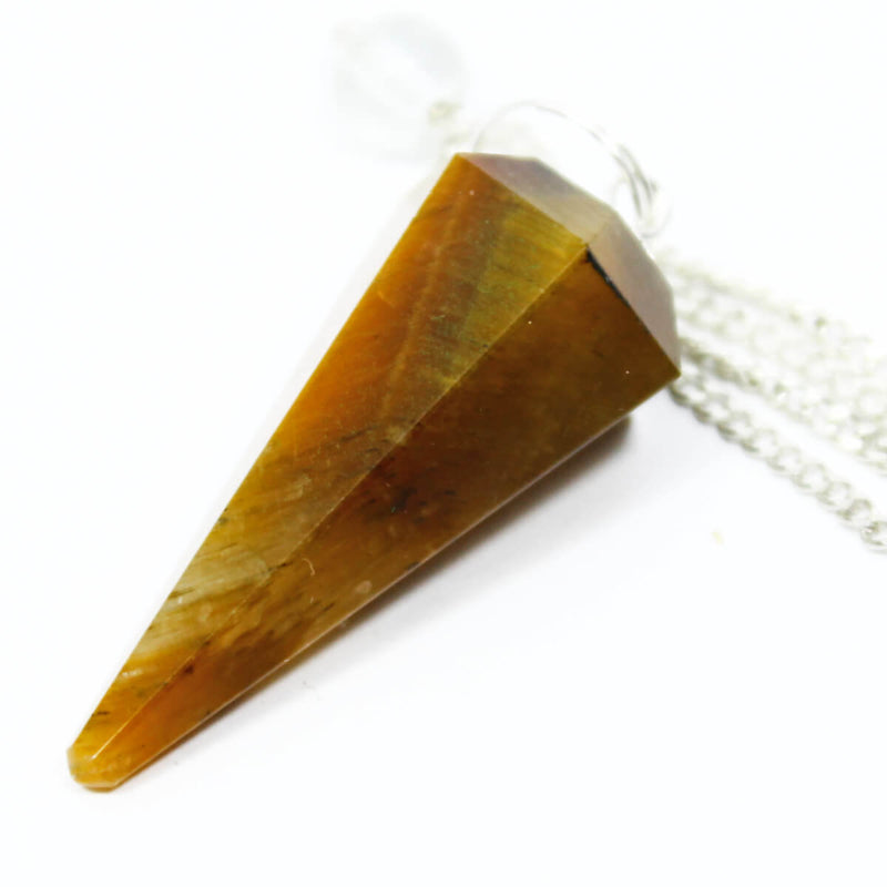 Gold Tigers Eye Faceted Cone Pendulum