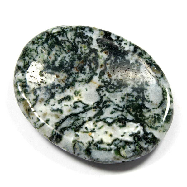 Moss Agate Worry Stone