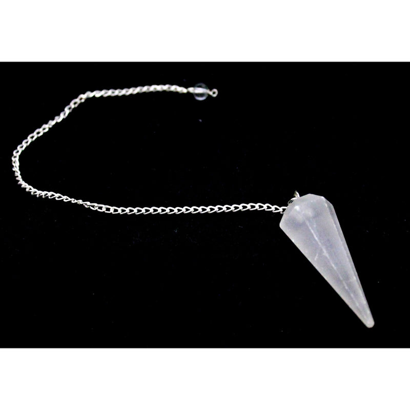 Selenite Faceted Cone Pendulum