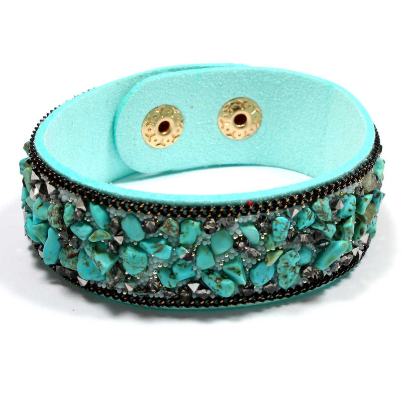 Turquoise Stone Chip Wrap Bracelet