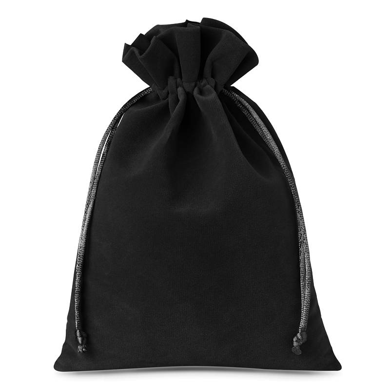 Large Velvet Bag (15x20cm) - Black
