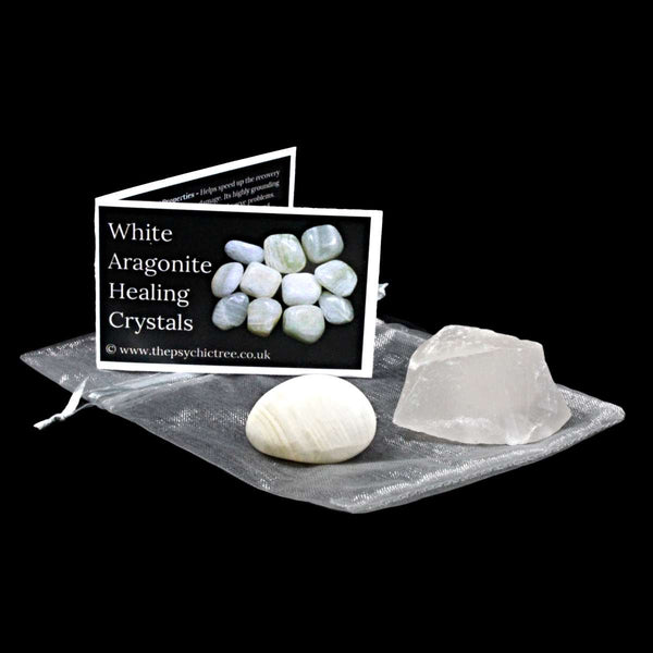 White Aragonite Rough 'n' Tumble Crystal Pack