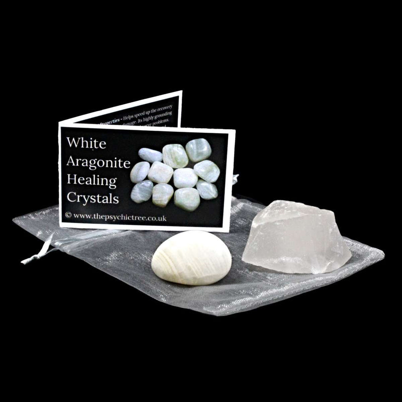 White Aragonite Rough 'n' Tumble Crystal Pack