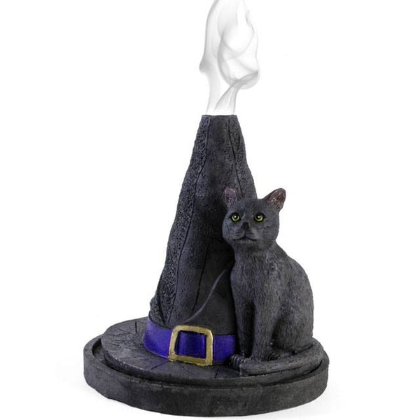 Witches Hat with Cat Incense Cone Holder